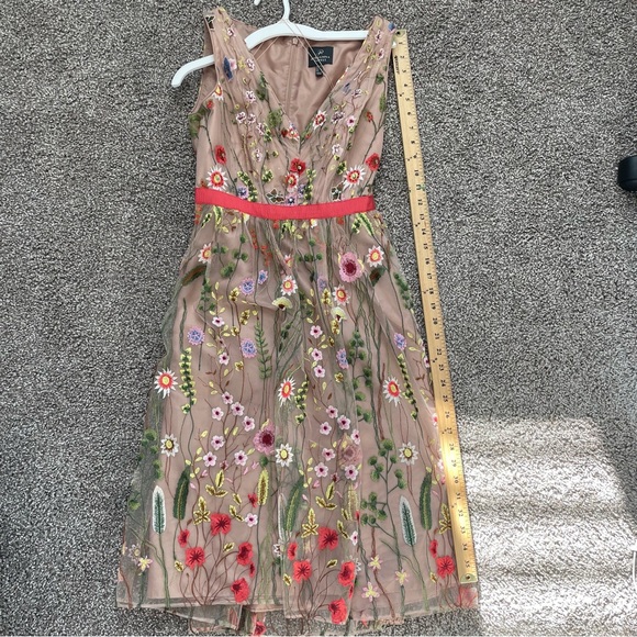 Adrianna Papell Floral V Neck Fit and Flare floral embroidered dress - Picture 13 of 15